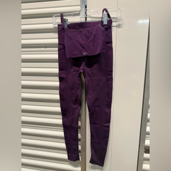 Set active top + legging set SMALL purple - Picture 1 of 4